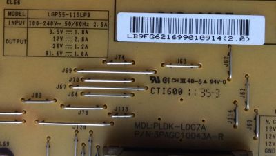 FUENTE LG EAY62169901 / 62169901 / PLDK-L007A / 3PAGC10043A-R / EAX62876201/9 / SUSTITUTA CRB31006801 / PANEL LC550EUF / MODELOS 55LV355B-UA / 55LV3700-UD / 55LW5300-UC / 55LV5400-UB / 55LW5000-UC/ 55LW5600-UA / 55LW5700-UE / 55LV5500-UA AUSYLUR - Imagen 4