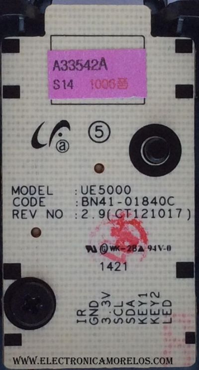 BOTONERA PARA TV / SAMSUNG BN96-33542A / BN41-01840C / MODELO UN32H5201AFXZA TS01	 - Imagen 2