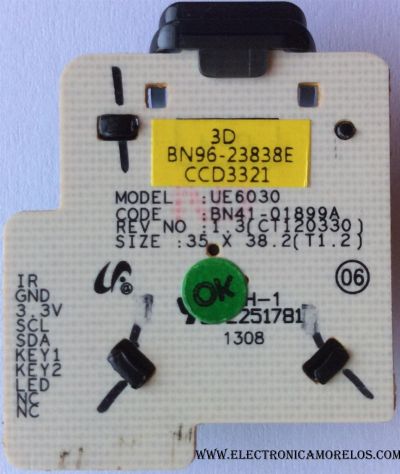 BOTONERA PARA TV / SAMSUNG BN96-23838E / BN41-01899A / MODELO UN55FH6030FXZA TH01	 - Imagen 2