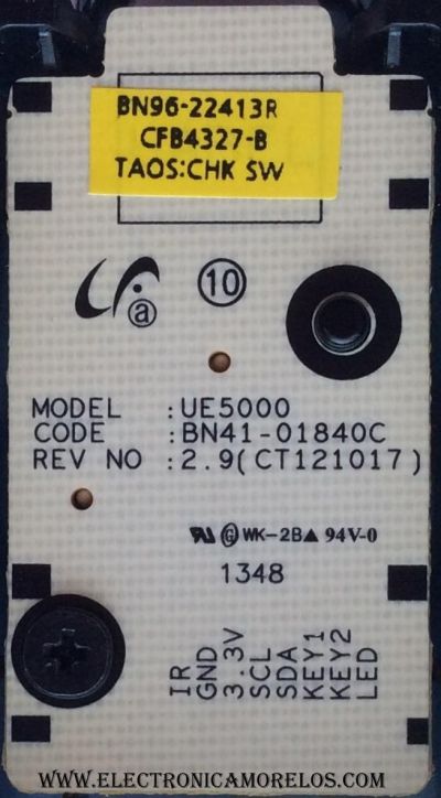 BOTONERA PARA TV / SAMSUNG BN96-22413R / BN41-01840C / MODELO UN46EH5300FXZA UF03	 - Imagen 2