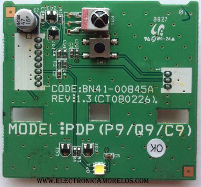 BOTON POWER CON IR SENSOR / PARA TV / SAMSUNG BN96-07666B / BN41-00845A / 07666B / MODELO PL42A410C1DXZX BF09	