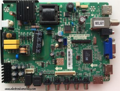 FUENTE / MAIN / SANYO B14010336 / 02-SHY39B-CYS0 / TP.MS3393T.P68 / 3MS3393X-1 / MODELO DP24E14 P24E14-00	