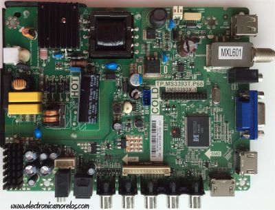 FUENTE / MAIN / SANYO B14020649 / 02-SHY39B-CYS0 / TP.MS3393T.P68 / 3MS3393X-1 / MODELO DP24E14 P24E14-00	