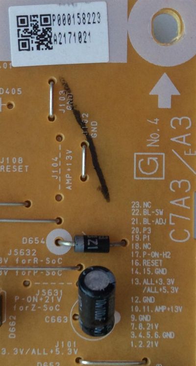 FUENTE DE PODER / MAGNAVOX / A21N0MPW-001 / A2171021 / BA21N0F0102 1 MODELO 22ME402V/F7 ME1	 - Imagen 2