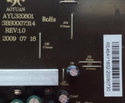 FUENTE DE PODER / PROSCAN / RE46AY1802 / AYL320801 / 3BS0007314 / MODELO 32LB45Q	 - Imagen 2