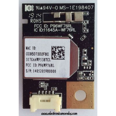 MODULO DE WI-FI / VIZIO 317GAAWF538TCL / P96WF76RL / 11645A-WF76RL / MODELO E500I-B1 LTYWPLEQ	