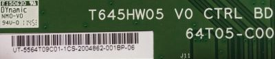 T-CON / VIZIO 55.64T09.C01 / 5564T09C01 / T645HW05 V0 / 64T05-C00 / MODELO M3D650SV LAEAMEAN	 - Imagen 2