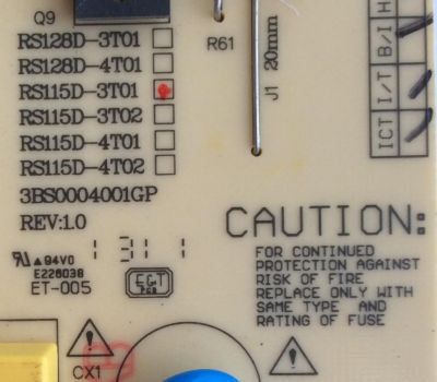 FUENTE DE PODER / RCA RE46HQ1150 / RS115D-3T01 / 3BS0004001GP / MODELO LED50B45RQ	 - Imagen 2