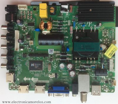 MAIN FUENTE COMBO ORIGINAL PARA TV ELEMENT / NUMERO DE PARTE N14060258 / TP.MS3393.PB851 / F50TPMS3393PB851007 / V400HJ6-PE1 / PANEL D400D3-GG54-COX / DISPLAY V400HJ6-PE1 REV.C1 / MODELO ELEFT407 / DWM40F3G1	