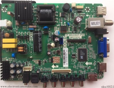 FUENTE / MAIN / SANYO B14031319 / TP.MS3393T.P68 / 3MS3393X-1 / 02-SHY39B-CYS0 / MODELO DP24E14 P24E14-03	