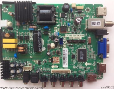 FUENTE / MAIN / SANYO B14041445 / 02-SHY39B-CYS0 / TP.MS3393T.P68 / 3MS3393X-1 / MODELO DP24E14 P24E14-03	