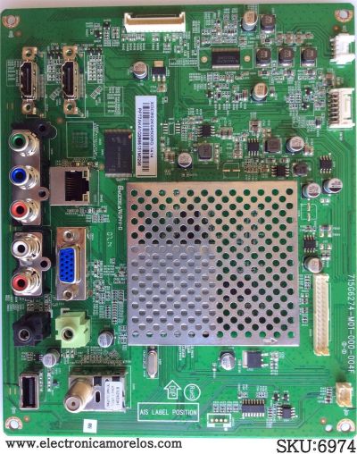 MAIN / VIZIO 756XDCB02K049 / 715G6274-M01-000-004F / XDCB02K049010Q / MODELO E280i-A1	