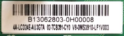 MAIN ATVIO - EKT - RCA - POLAROID / 02-TCB391-CY0 / B13062803 / 02-TCB391-CY0 / T.MS3391.73 / V8-0MS3910-LF1V003 / 4A-LCD24E-AU3GTA / MODELO 4A-LCD24E - Imagen 2
