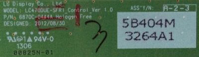 T-CON PARA TVV LG ORIGINAL / NUMERO DE PARTE 6871L-3264A / 6870C-0444A / 3264A / PANEL LC470EUN / DISPLAY LC470EUN (SF)(F2) / MODELOS 47GA6400-UD /  47GA6400-UD.BUSYLMR / LF320EM4F - Imagen 2