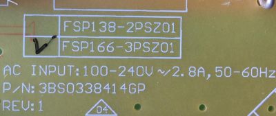FUENTE DE PODER / VIZIO 0500-0605-0290 / FSP166-3PSZ01 / 050006050290 / 3BS0338414GP / 3BS0338415GP / 0500-0605-0290R / MODELOS E551D-A0 LAQAOBAP / LE55V707 / SP55M-C - Imagen 2