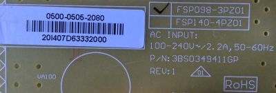 FUENTE DE PODER / JVC 0500-0505-2080 / FSP098-3PZ01 / 3BS0349411GP / MODELO SL47B-C	 - Imagen 2