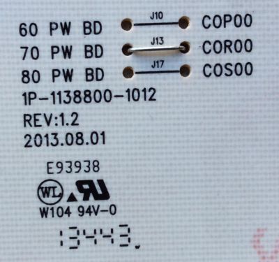 FUENTE DE PODER / VIZIO 09-70COR000-00 / 1P-1138800-1012 / 1P-1133800-1011 / 09-70C0R000-00  / 70 PW BD--C0R00 / PANEL JE695D3LB3N / MODELOS M701D-A3 / M701D-A3R LFTROXBP / M701D-A3R LFTROXDQ / M701D-A3R LFTRRFAQ / M701D-A3 LTDROXCQ - Imagen 2