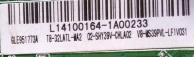 MAIN  FUENTE  PARA TV TCL NUMERO DE PARTE  L14100164 / GLE951773ATP.MS3393T.PB710 / MS39PV / V8-MS39PVL-LF1V031 / 02-SHY39V-CHLA02 / T8-32LATL-MA2 / MODELO 32"	 - Imagen 2