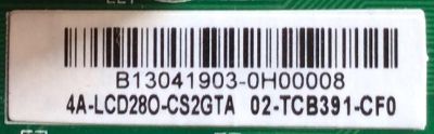 MAIN PARA TV  EKT NUMERO DE PARTE 02-TCB391-CF0 / B13041903 / T.MS3391.73 / 4A-LCD280-CS2GTA - Imagen 2