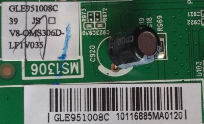 MAIN PARA TV TCL NUMERO DE PARTE V8-OMS306D-LF1V035 / V8-OMS306D-LF1V035 / GLE951008C / 40-MS1306-MAB2LG / MODELO DE 39'' - Imagen 2