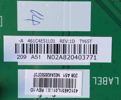 MAIN / TOSHIBA 75027257 / 431C4E51L01 / 461C4E51L01 / STY65T VTV-L65602 / TY65T / PANEL T645HW02 V.5 / MODELO 65HT2U - Imagen 2