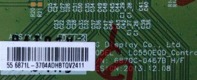 T-CON PARA TV VIZIO / JVC / NUMERO DE PARTE 6871L-3704A / 3704A / 6870C-0467B / MODELOS EM42FTR / P552Ui-B2 / P552Ui-B2 LWJJRNAQ - Imagen 2