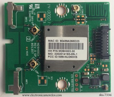 MODULO WI-FI / HISEMNSE M26H003.00 / 2202014193-05L1 / N89-NU260HS / M26H003 REV.0 / MODELO 55H6SG	