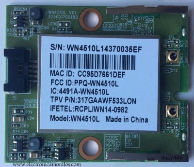 MODULO DE WI-FI / WN4510L / WN4510L14370035EF / CC95D7661DEF / 4491A-WN4510L / 323K0170018D / MODELO P502Ui-B1E LTY6RKBQ	