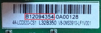 MAIN PARA TV  EKT  NUMERO DE PARTE 4A-LCD320-CS1 / B12094354 / T.MS3391.73 / V8-0MS3910-LF1V001 / MODELO LEKT32B350	 - Imagen 2