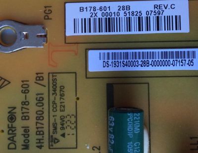 FUENTE DE PODER / VIZIO 19.31S40.003 / 1931S40003 / 4H.B1780.061/B1 / B178-601 / MODELOS E320-A0 / 3E320I-A0 / E320I-A0 LAIANLDN / E320-A0 LAIANLCN - Imagen 2