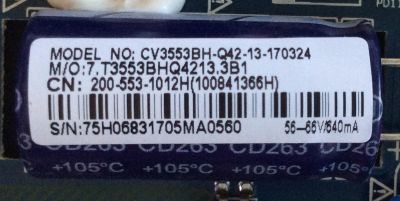 MAIN FUENTE (COMBO) POLAROID / 40GSR3000FC / 200-553-1012H / CV3553BH-Q42-13-170324 / 7.T3553BHQ4213.3B1 / 75H0683 / PANEL V400HJ6-PE1 REV. C3 - Imagen 3