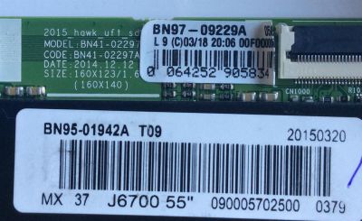 T-CON PARA TV SAMSUNG / NUMERO DE PARTE BN95-01942A / BN97-09229A / BN41-02297A / BN9501942A / PANEL CY-WJ055HGLV1H / MODELOS UE55JU / UN55JU / UA55JU / MAS MODELOS EN DESCRIPCIÓN - Imagen 2