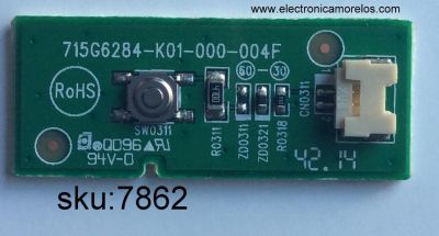 BOTON DE POWER / VIZIO 715G6284-K01-000-004F / MODELO E500I-B1E	