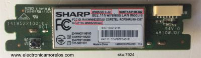 MODULO DE WI-FI / SHARP RUNTKA810WJQZ / 141852210010JR01 / WN8522D 3JU / 4711A-WN8522D3JU / MODELO LC-60LE632U 	