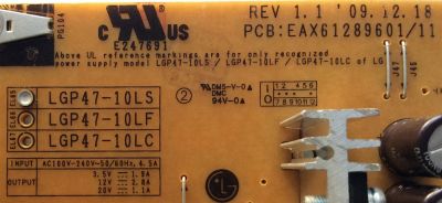 FUENTE / BACKLIGHT (COMBO) / LG EAY60869506 / EAX61289601/11 / 60869506 / EAX61289601 / PANEL LK460D3LA57 / MODELOS 46LD550-UB AUSMLFR / 46LD550-UB AUSMLUR / 46LD550-UB - Imagen 3