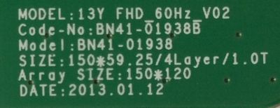 T-CON  / SAMSUNG BN96-30131A / BN41-01938B / BN97-10105B / PANEL CY-DF400BGLV8H / MODELOS UN40H5201AFXZA VF12 / UN40H5201AFXZA VF11 - Imagen 2