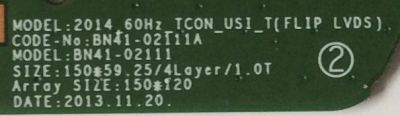T-CON PARA TV SAMSUNG / NUMERO DE PARTE BN96-38630A / BN41-02111A / BN97-09030D / PARTE SUSTITUTA BN96-30133A / PANEL CY-JJ032BGLV2H / MODELOS UN32J525DAFXZA TS01 / UN32J5003AFXZA TS01 / LH32DMEPLGA/GO VS03 - Imagen 2