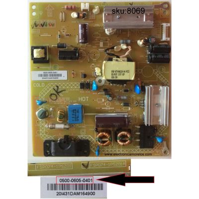 FUENTE DE PODER / VIZIO 0500-0605-0401 / FSP074-1PSZ01A / 3BS0353813GP / MODELO E320-B0E LAQRPKAP	