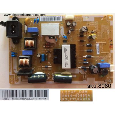 FUENTE DE PODER / SAMSUNG BN44-00665A / L32GF_DSM / SU10054-13040 / BN4400665A / PSLF770G05A / PANEL CY-DF320BGLV1H / MODELOS UN32EH5000FXZA UU02 / UN32EH5300FXZA UU02