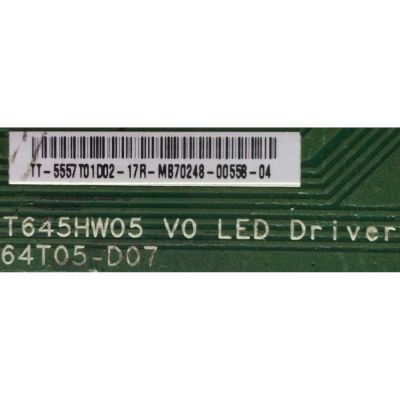 LED DRIVER / VIZIO 55.57T01.D02 / 5557T01D02 / T645HW05 / 64T05-D07 / MODELO XVT3D580CM	 - Imagen 2