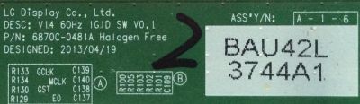 T-CON / LG 6871L-3744A / 6870C-0481A / 3744A / PANEL´S LC470DUE (FG)(A4) / LC470DUE (FG)(A3) / MODELOS / 47LY340C-UA AUSWLQR / 47LB5800-UG BUSWLQR / 47LB5800-UG BUSQLQR / 47LB5900-UV.BUSWLQR / 47LB5800-UG.AUSWLJR / 47LB6100-UG.BUSWLQR - Imagen 2
