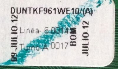 T- CON / SHARP DUNTKAF961FM10 / XF961WJZZ  / F961FM10 / QPWBXF961WJZZ / F961 / QKITPF961WJTX / DUNTKAF961WE10 	 - Imagen 3