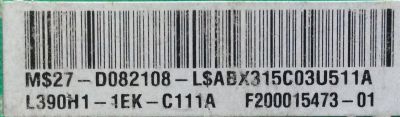 LED DRIVER / PANASONIC 27-D082108 / L390H1-EE / PANEL´S V390HJ1-LE6 Rev.C4 / V390HK1-LE6 / MODELOS TC-L39EM60 / EM39T TC1DED - Imagen 2
