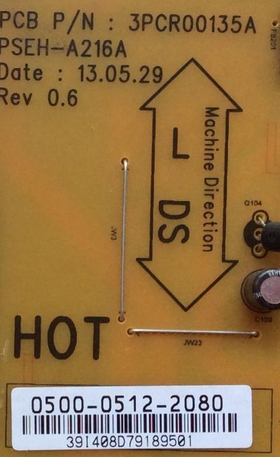 FUENTE DE PODER / JVC 0500-0512-2080 / 3PCR00135A / PSEH-A216A / MODELO SL47B-C	 - Imagen 2