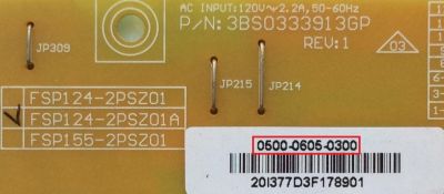 FUENTE DE PODER / VIZIO 0500-0605-0300 / 3BS0333913GP / FSP124-2PSZ01A / PANEL LC420DUG(JF)(R1) / MODELOS E420-A0 LAQKNREP / E420I-A0 LATKNRFP / E420I-A0 LAUKNRBN / 	E420I-A0 LAQKNRFP /  E420D-A0 LAQKNRAP / E420I-A0 LATKNRFQ - Imagen 2