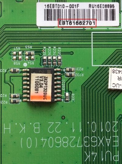 MAIN / ZENITH EBT61662701 / EAX63728604(0) / MODELO Z42PT320-UC	 - Imagen 2
