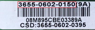 MAIN PARA TV VIZIO / NUMERO DE PARTE 3655-0602-0150 / 0171-2272-4309 / 3655-0602-0395 / PANEL T550HVN01.5 / MODELO M550SL LATAMCDN - Imagen 2
