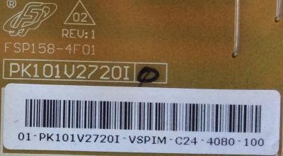 FUENTE DE PODER PARA TV TOSHIBA / NUMERO DE PARTE PK101V2720I / FSP158-4F01 / 3BS0293912GP / 75029244 / 01-PK101VZ2720I-VSPIM / PANEL V500HK1-LS5 REV.C1 / MODELOS 47L7200U / 50L5200U - Imagen 2