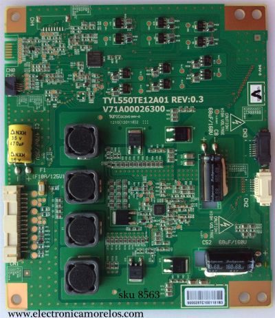LED DRIVER / TOSHIBA TYL550TE12A01 REV:0.3 / V71A00026300 / MODELO 55L7200U	