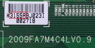 T-CON / SAMSUNG LJ94-03155A / 3155A / 2009FA7M4C4LV0.9 / MODELO LN55B640R3FXZA	 - Imagen 2
